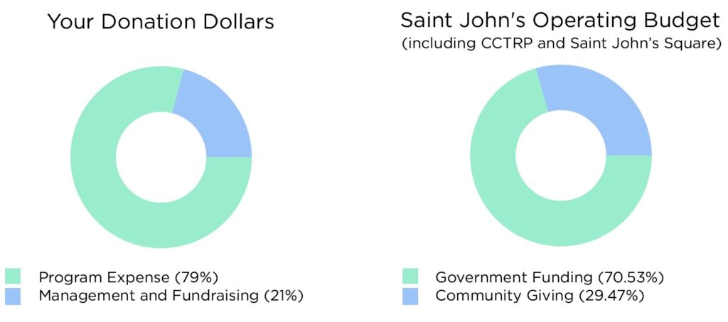 Chart displaying the budget for Saint John's